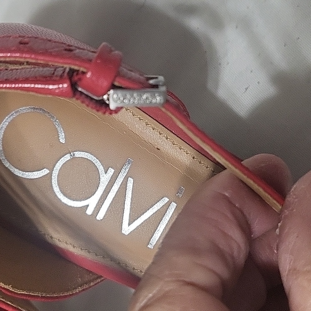 Calvin Klein Women’s Red Pointed Toe Slingback Pumps Size 7.5-8 - Picture 5 of 7